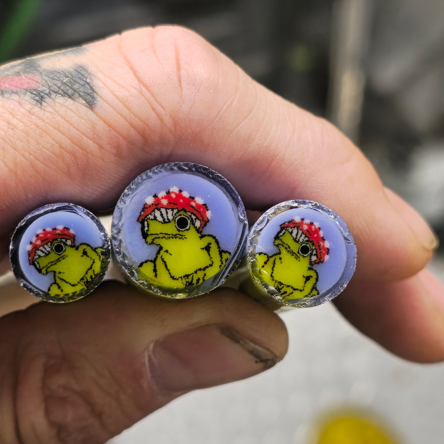 Frog with mushroom hat Mille